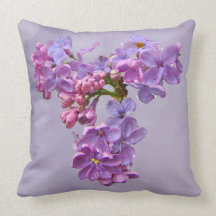 Lilacs in Springtime Throw Pillow