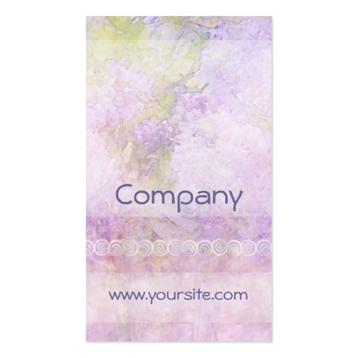 Lilacs & Lace Light Business Card (front side)