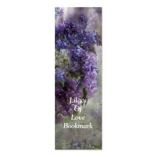 Lilacs Of Love Bookmark Business Card Templates (back side)