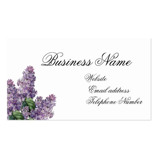 Lilas au printemps, on gold business card template (back side)