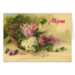 Lilas en una tarjeta del día de madre de la cesta