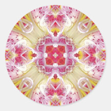 Lilie rosa - Lily pink Round Stickers