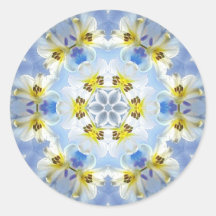 Lilie weiß - Lily White Round Stickers