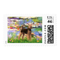 Lilies (#2) - Airedale Terrier (#6) Postage Stamp