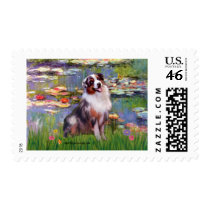 Lilies 2 - Aussie Shep 1 Postage Stamp