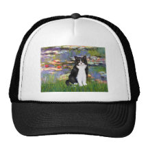 Lilies 2 - Black and White Cat Hat