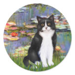 Lilies 2 - Black and White Cat Sticker