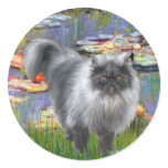 Lilies 2 - Silver Persian cat Stickers
