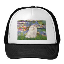 Lilies 2 - White Persian cat Trucker Hats