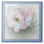 Lilies 3 blue Tile tiles