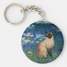 Lilies 5 - Seal Point Siamese cat Key Chain