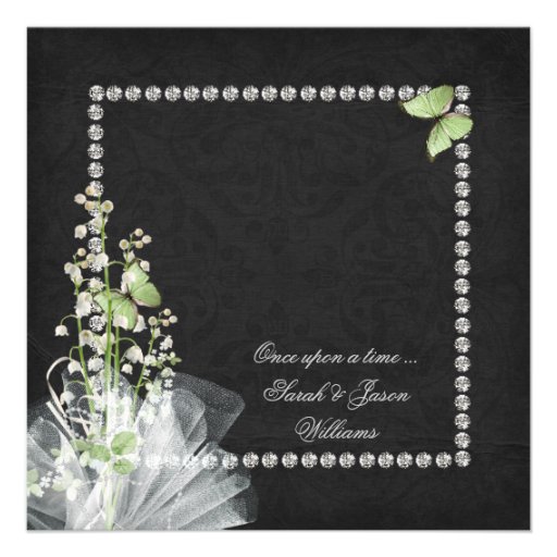 Lilies and Diamonds Vow Renewal Personalized Invitations