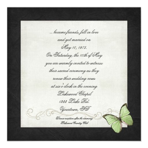 Lilies and Diamonds Vow Renewal Personalized Invitations