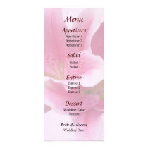 Lilies Arm in Arm Wedding Menu rack cards