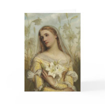 Lilies by Gustav Pope (d.1895) Blank Note Card Cus