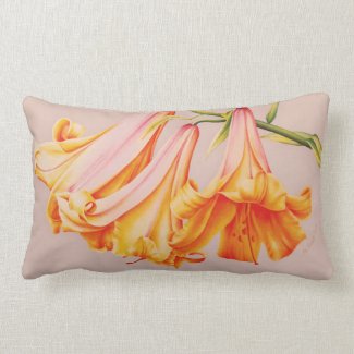 &quot;Lilies&quot; fine art by artist natural lumber pillow