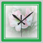 Lilies Green 3 Clock wall clocks