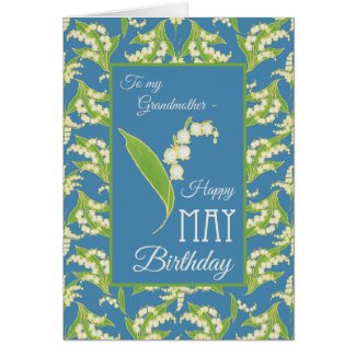 Lilies May Birthday Card, Blue: Grandmother