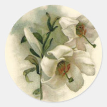Lilies Round Stickers
