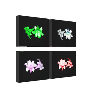 Lilies (Special Effects) 4-panel wrapped canvas
