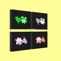 Lilies (Special Effects) 4-panel wrapped canvas canvas prints