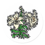 Lilies Round Sticker