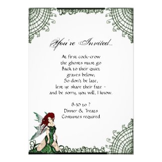 Lilith Fairy Gothic Halloween Party Invitation