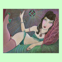 'Lilith in Fringe Bikini' art print posters