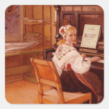 Lillanna Practicing Mozart on Piano Sticker