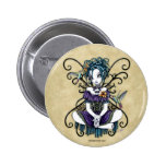 "Lillian" Gothic Hummingbird Fairy Art Button