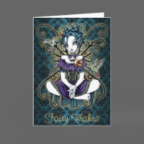 "Lillian" Gothic Hummingbird Fairy Art Card