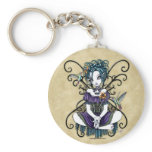 "Lillian" Gothic Hummingbird Fairy Art Keychain