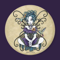 "Lillian" Gothic Hummingbird Fairy Art Magnet magnets
