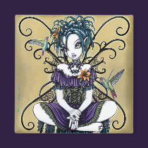 "Lillian" Gothic Hummingbird Fairy Art Magnet magnets