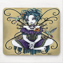"Lillian" Gothic Hummingbird Fairy Art Mousepad