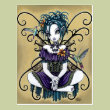 "Lillian" Gothic Hummingbird Fairy Art Postcard