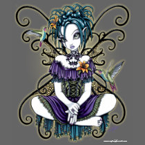 "Lillian" Gothic Hummingbird Fairy Art Top t-shirts