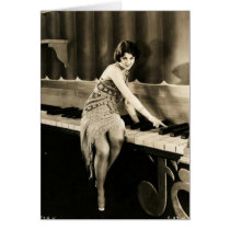 Lillian Roth on prop piano Hollywood portrait card