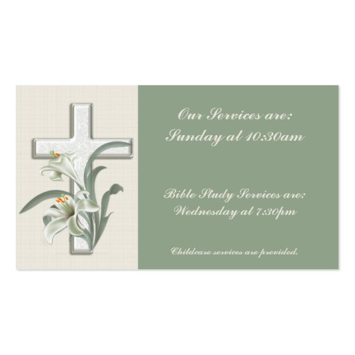 Lilly Flowers on Cross Minister Business Cards (back side)