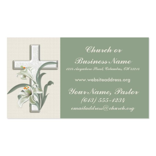Lilly Flowers on Cross Minister Business Cards