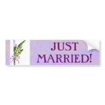 Lilly of the Valley JUST MARRIED bumpersticker Bumper Stickers