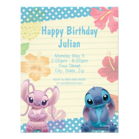 Lilo & Stitch Birthday Invitation Announcements