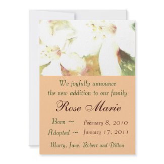 Lily Adoption Announcement invitation