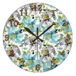Lily blues Wall Clock