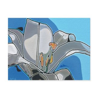 Lily digital art card postcard