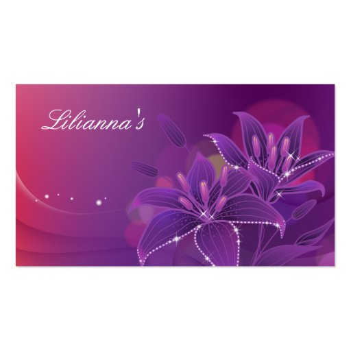 Lily Floral Fashion Clothing Purple Business Card