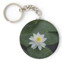 Lily Flower in Lily Pads Keychains
