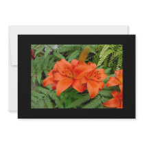 Lily flower - Iridescent orange Personalized Announcements