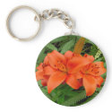 Lily flower - Iridescent orange keychain