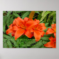 Lily flower - Iridescent orange posters